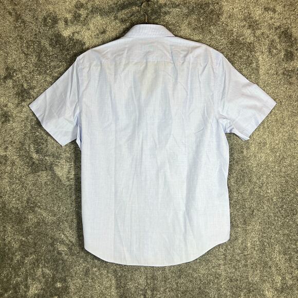 Untuckit Shirt Mens Medium Blue Short Sleeve Hillstowe Button Up Wrinkle Free - Picture 2 of 10